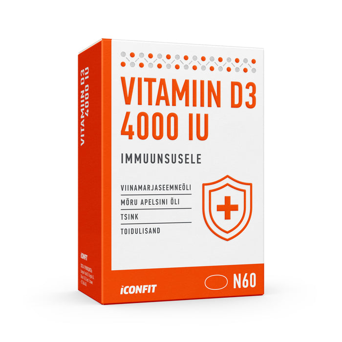 ICONFIT D3-vitamiin Immuunsusele 4000 IU (60 kapslit)